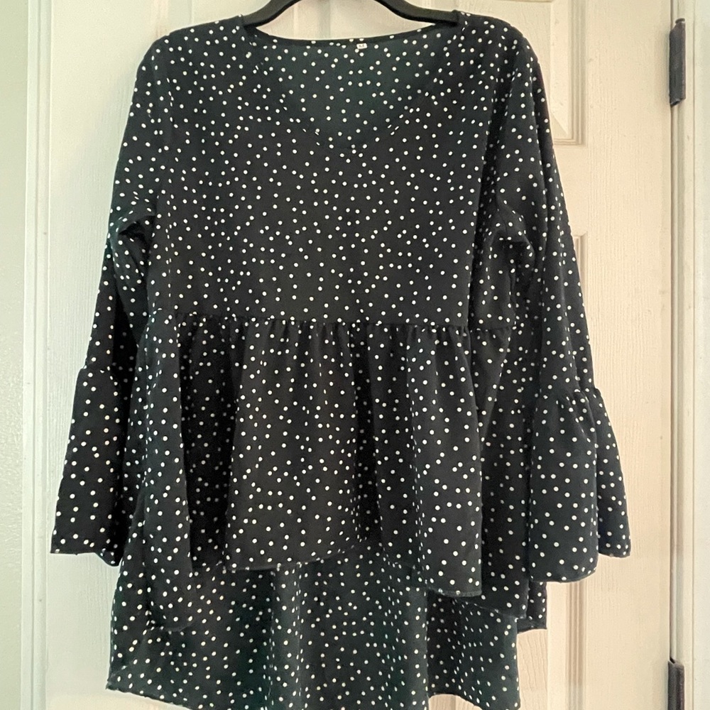 Medium print silk top